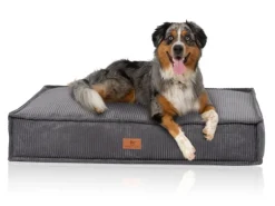 Knuffelwuff Hundekissen Lesedi Cord 80x60cm Grau