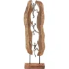Kobolo Dekofigur Holzdeko Holzfigur CLIMB Holz Braun und Metall Silber