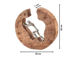 Kobolo Dekofigur Holzdeko Holzfigur STRENGTH Holz Braun Metall Silber