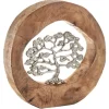 Kobolo Dekofigur Holzdeko Holzfigur VITALITY Holz Metall Silber