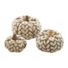 Kobolo Dekokürbis Kürbis aus Textil Set aus 3 Größen Beige