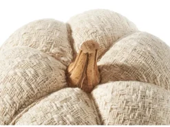 Kobolo Dekokürbis Kürbis aus Textil Set aus 3 Größen Weiß