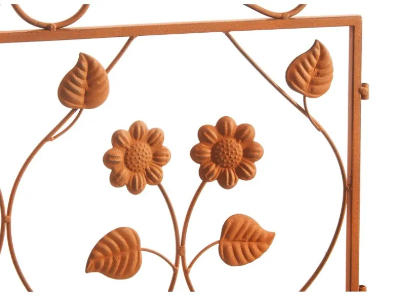Kobolo Gartenstecker LEAVES 2 Stück Zaun Zaunfeld Rostoptik