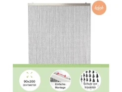 Kobolo Türvorhang Perlenvorhang Dekorationsvorhang NERO 72 Stränge 90x200cm