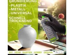 Kobra DIY Grundierspray 400ml Metall Primer Acryl Grundierung Grau