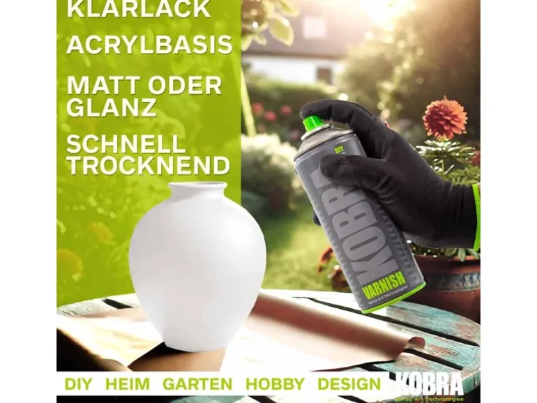 Kobra DIY Klarlack Spray 400ml Universal Acryl Klarlack Transparent Matt