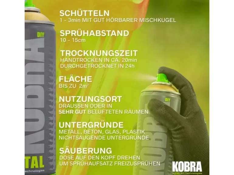 Kobra DIY Metallic Spray 400ml Gold Glänzend