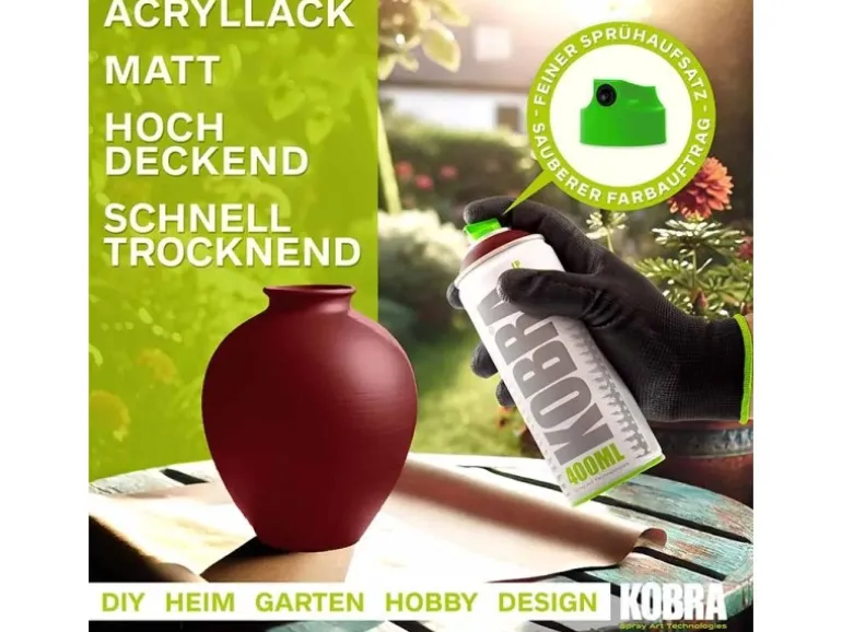 Kobra LP Buntlack Spray 400ml Weinrot Matt