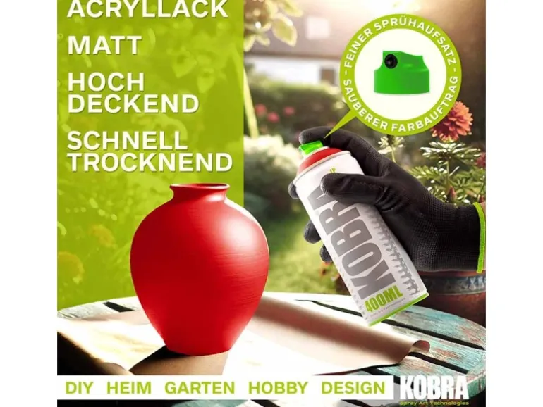Kobra LP Buntlack Spray 400ml Signalrot Matt
