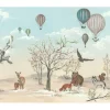 Komar Fototapete Heißluftballons Blau und Beige 4,50 x 2,80 m 612807