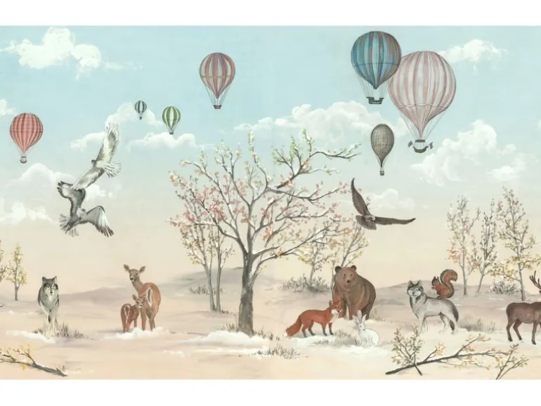 Komar Fototapete Heißluftballons Blau und Beige 4,50 x 2,80 m 612807