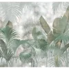 Komar Fototapete Tropische Dschungelblätter Graugrün 368 x 248 cm 611151