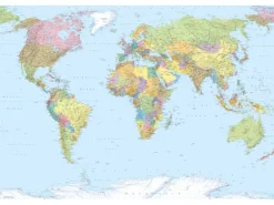 Komar Fototapete Vlies World Map 368 cm x 248 cm FSC® FSC®