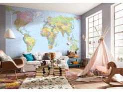 Komar Fototapete Vlies World Map 368 cm x 248 cm FSC® FSC®