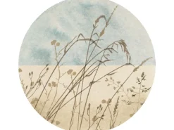 Komar Selbstklebende Runde Tapete Gazon Beige und Blau Ø 125 cm 611169