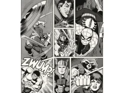 Komar Vinyl-Fototapete Marvel Classic Comic 212 cm x 250 cm Schwarz - Weiß