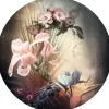 Komar Vlies Fototapete Flemish Flowers Selbstklebend Ø 125 cm