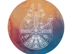 Komar Vliesfototapete Dot Star Wars Millennium Falcon selbstklebend Ø 125 cm