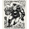 Komar Wandbild Marvel Iron Man Lino-Cut 40 cm x 50 cm Schwarz-Weiß
