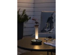 Konstsmide LED-Akku-Vase Biarritz Silber ø 13,5 cm x 20,5 cm