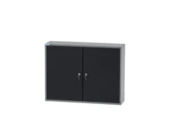 Küpper Hängeschrank 2-Türig mit 4 Fachböden 60 x 80 x 20 cm Schwarz-Hellgrau
