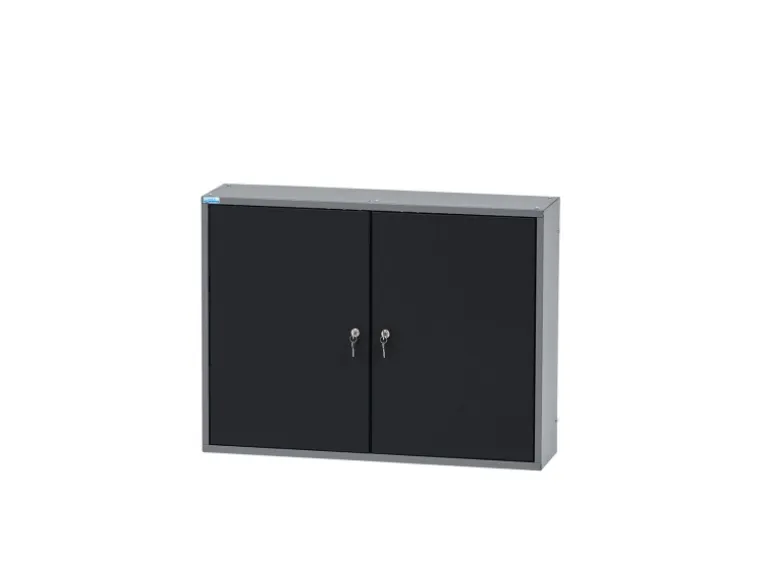 Küpper Hängeschrank 2-Türig mit 4 Fachböden 60 x 80 x 20 cm Schwarz-Hellgrau