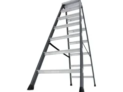 Krause Doppelleiter SePro D 2 x 7 Stufen 150 cm x 53 cm x 136 cm Eloxiert