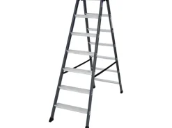Krause Doppelleiter SePro D 2 x 7 Stufen 150 cm x 53 cm x 136 cm Eloxiert