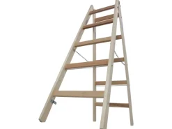 Krause Holz-Doppelleiter Stabilo 2 x 5 Sprossen Braun
