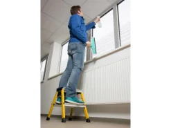 Krause Klapptritt Rolly Fahrbar 2 x 2 Stufen 45 cm x 40 cm x 50 cm Gelb