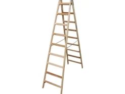 Krause Stabilo Sprossen-Doppel-Leiter Holz 2 x 9 Sprossen