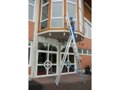Krause Stabilo Sprossen-Vielzweck-Leiter 3 x 12 Sprossen mit Wandlaufrollen