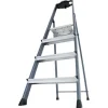 Krause Stehleiter Securo 4 Stufen Eloxiert 145 cm x 46 cm x 85 cm