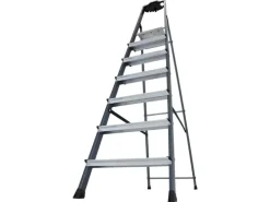 Krause Stehleiter Securo 7 Stufen Eloxiert 210 cm x 53 cm x 128 cm