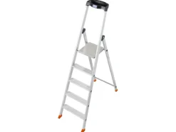Krause Stehleiter Solido 5 Stufen 165 cm x 48 cm x 104 cm