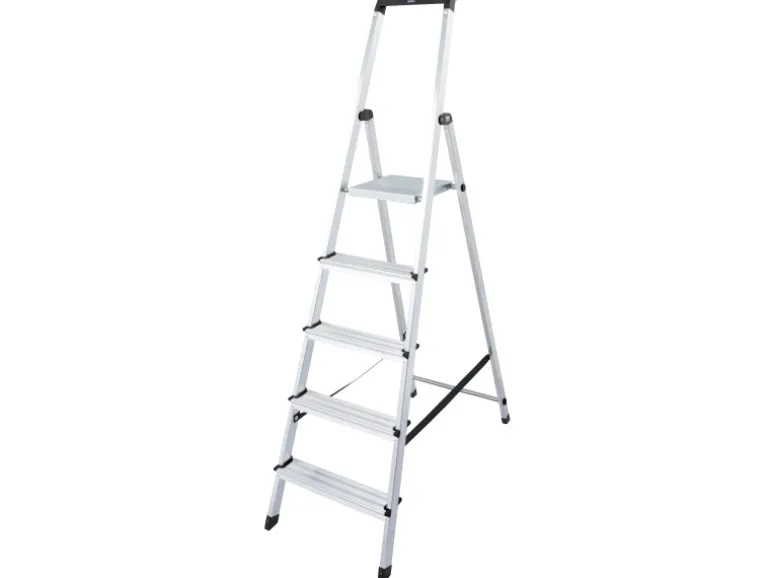 Krause Stehleiter Solidy 5 Stufen 165 cm x 47 cm x 96 cm