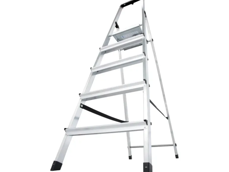 Krause Stehleiter Solidy 5 Stufen 165 cm x 47 cm x 96 cm