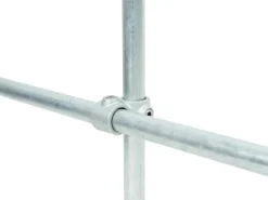Kreuzstück Vorgesetzt 90° Silber verzinkt für Stahlrohr Ø 2,7 cm