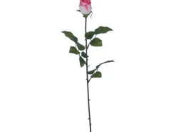 Kunstblume Rose mit Regentropfen-Look Rosa 60 cm