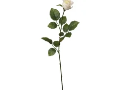 Kunstblume Rose mit Regentropfen-Look Creme 60 cm