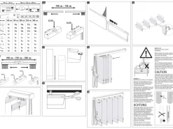 Lamellenvorhang-Set 127 mm Weiß gestreift 300 cm x 260 cm