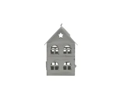 Laterne Haus Graubraun Metall 9 x 8 x 12 cm