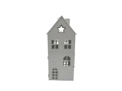 Laterne Haus Graubraun Metall 15 x 15 x 34 cm