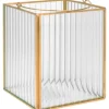 Laterne Modern Antique 17 cm x 14 cm x 14 cm Transparent-Gold