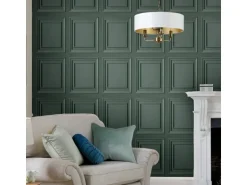 Laura Ashley Vliestapete Redbrook Wood Panel Fern Green Grün FSC®