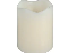 LED Kerze Integrierter Timer Flackernd Elfenbein 9 cm x 7 cm x 7 cm