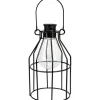 LED Solar-Laterne Metall 10 cm x 10 cm x 17 cm Schwarz