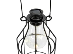 LED Solar-Laterne Metall 10 cm x 10 cm x 17 cm Schwarz