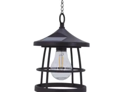 LED Solarpendelleuchte Melfi Schwarz Ø 15 cm x 20,5 cm