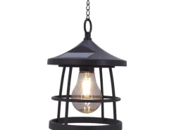 LED Solarpendelleuchte Melfi Schwarz Ø 15 cm x 20,5 cm
